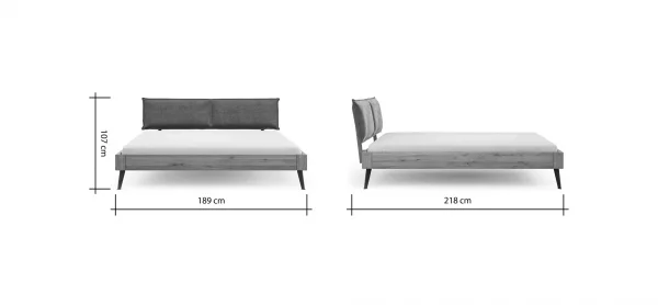 Bettgestell 1660 - Liegefläche ca. 180x200 cm, Wildeiche massiv, geölt – Bild 5