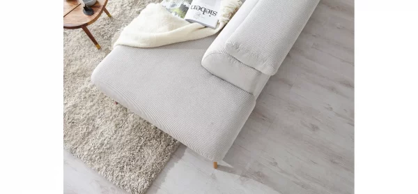 Sofa Maryville - 2,5-Sitzer mit Eckelement und Abschlussteil medium rechts, inkl. Kopfteil verstellbar, Stoff, Beige – Bild 13