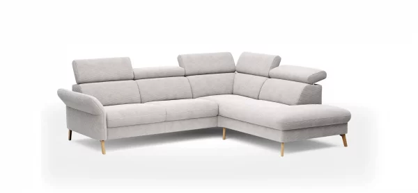 Sofa Maryville - 2,5-Sitzer mit Eckelement und Abschlussteil medium rechts, inkl. Kopfteil verstellbar, Stoff, Beige – Bild 15