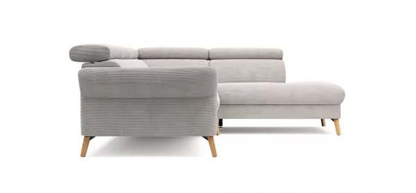Sofa Maryville - 2,5-Sitzer mit Eckelement und Abschlussteil medium rechts, inkl. Kopfteil verstellbar, Stoff, Beige – Bild 17