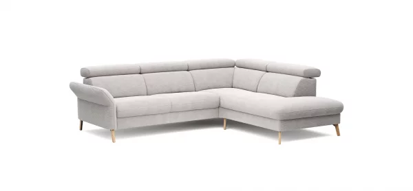 Sofa Maryville - 2,5-Sitzer mit Eckelement und Abschlussteil medium rechts, inkl. Kopfteil verstellbar, Stoff, Beige – Bild 18