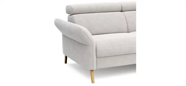 Sofa Maryville - 2,5-Sitzer mit Eckelement und Abschlussteil medium rechts, inkl. Kopfteil verstellbar, Stoff, Beige – Bild 7