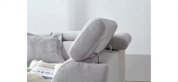 Sofa Maryville - 2,5-Sitzer mit Eckelement und Abschlussteil medium rechts, inkl. Kopfteil verstellbar, Stoff, Beige – Bild 8