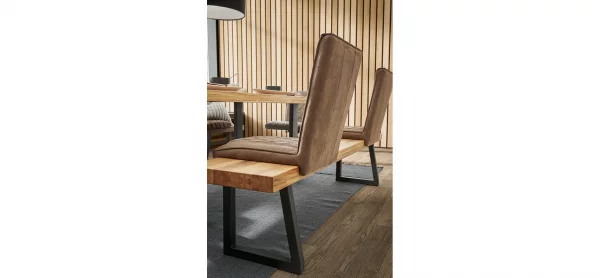 Holzbank Clifton - Breite ca. 200cm, Wildeiche massiv, natur – Bild 3