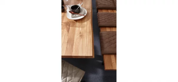 Holzbank Clifton - Breite ca. 200cm, Wildeiche massiv, natur – Bild 5
