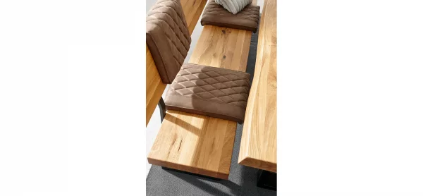 Holzbank Clifton - mit Rückenlehne, Breite ca. 200cm, Wildeiche massiv, natur – Bild 5