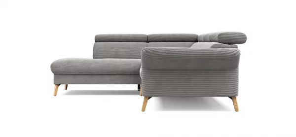 Sofa Maryville - Eckelement und Abschlussteil medium links mit 2,5-Sitzer, inkl. Kopfteil verstellbar, Stoff, Grau – Bild 7