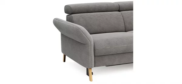 Sofa Maryville - 2,5-Sitzer mit Eckelement und Abschlussteil medium rechts, inkl. Schlaffunktion, Stauraum, Armlehne/Kopfteil verstellbar, Stoff, Grau – Bild 4