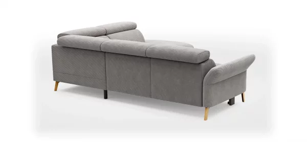 Sofa Maryville - 2,5-Sitzer mit Eckelement und Abschlussteil medium rechts, inkl. Schlaffunktion, Stauraum, Armlehne/Kopfteil verstellbar, Stoff, Grau – Bild 6