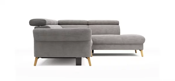 Sofa Maryville - 2,5-Sitzer mit Eckelement und Abschlussteil medium rechts, inkl. Schlaffunktion, Stauraum, Armlehne/Kopfteil verstellbar, Stoff, Grau – Bild 7