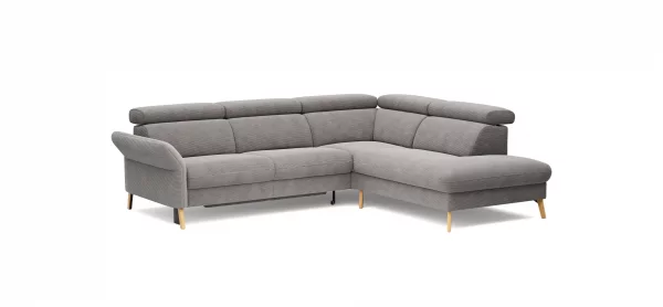 Sofa Maryville - 2,5-Sitzer mit Eckelement und Abschlussteil medium rechts, inkl. Schlaffunktion, Stauraum, Armlehne/Kopfteil verstellbar, Stoff, Grau – Bild 8