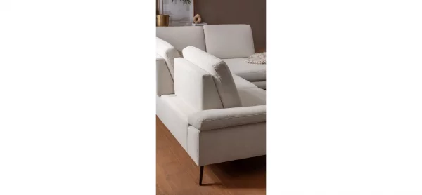 Ecksofa Houston - 2,5-Sitzer, Eckelement und 1-Sitzer mit Abschlussteil rechts,  inkl. Sitztiefenverstellung und Armlehne klappbar, Stoff, Natur – Bild 4