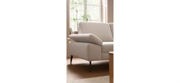 Ecksofa Houston - 2,5-Sitzer, Eckelement und 1-Sitzer mit Abschlussteil rechts,  inkl. Sitztiefenverstellung und Armlehne klappbar, Stoff, Natur – Bild 5