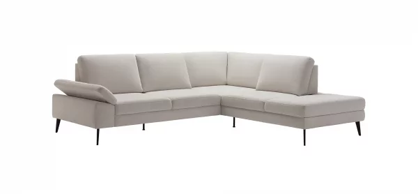Ecksofa Houston - 2,5-Sitzer, Eckelement und 1-Sitzer mit Abschlussteil rechts,  inkl. Sitztiefenverstellung und Armlehne klappbar, Stoff, Natur – Bild 9
