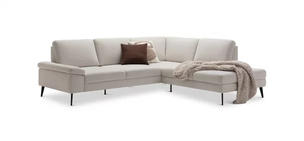Ecksofa Houston - 2,5-Sitzer, Eckelement und 1-Sitzer mit Abschlussteil rechts,  inkl. Sitztiefenverstellung und Armlehne klappbar, Stoff, Natur – Bild 10