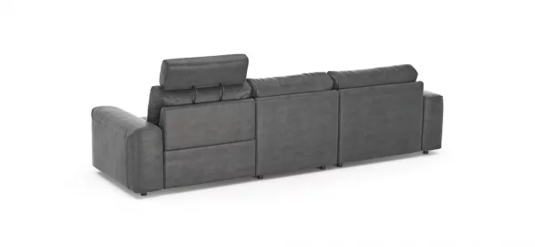 Ecksofa Balok - Longchair groß links mit 2,5-Sitzer, inkl. Relaxfunktion (motorisch) und Kopfstütze, Stoff, Anthrazit – Bild 6