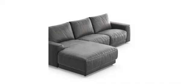 Ecksofa Balok - Longchair groß links mit 2,5-Sitzer, Stoff, Anthrazit – Bild 3