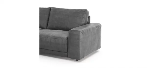 Ecksofa Balok - Longchair groß links mit 2,5-Sitzer, Stoff, Anthrazit – Bild 4