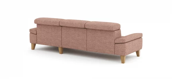 Ecksofa Hudson - 2,5-Sitzer mit Longchair rechts inkl. Kopfteil verstellbar, Stoff, Kupfer – Bild 4