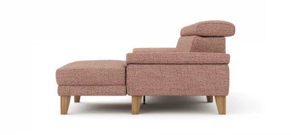 Ecksofa Hudson - 2,5-Sitzer mit Longchair rechts inkl. Kopfteil verstellbar, Stoff, Kupfer – Bild 5