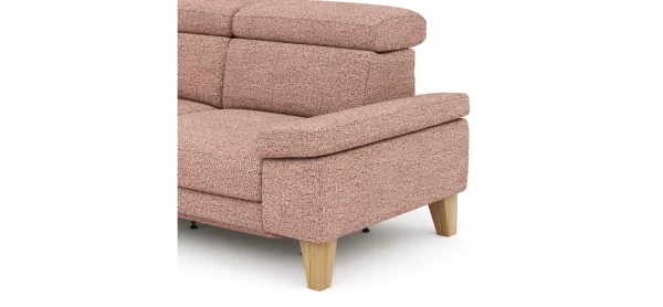 Ecksofa Hudson - Longchair links mit 2,5-Sitzer, inkl. Kopfteil/Armlehne verstellbar und Relaxfunktion (motorisch), Stoff, Kupfer – Bild 3