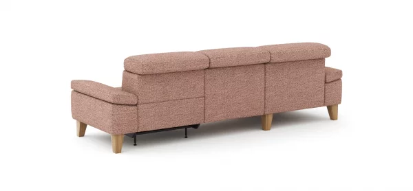 Ecksofa Hudson - Longchair links mit 2,5-Sitzer, inkl. Kopfteil/Armlehne verstellbar und Relaxfunktion (motorisch), Stoff, Kupfer – Bild 5