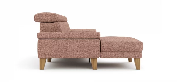 Ecksofa Hudson - Longchair links mit 2,5-Sitzer, inkl. Kopfteil/Armlehne verstellbar und Relaxfunktion (motorisch), Stoff, Kupfer – Bild 6