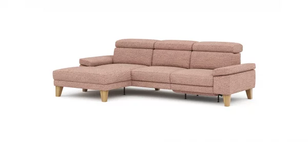 Ecksofa Hudson - Longchair links mit 2,5-Sitzer, inkl. Kopfteil/Armlehne verstellbar und Relaxfunktion (motorisch), Stoff, Kupfer – Bild 7