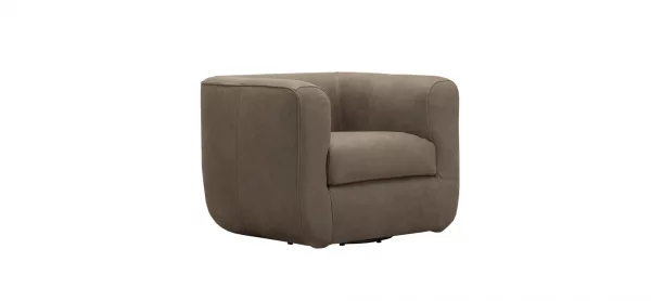 Sessel Stormy - drehbar, Leder, Taupe