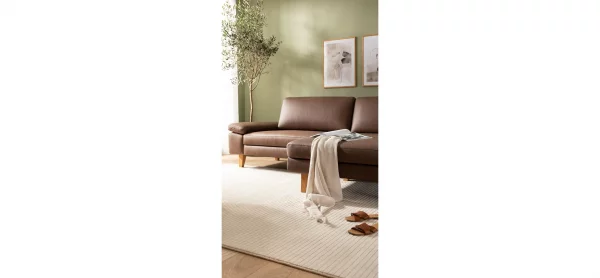 Ecksofa Houston - 1,75-Sitzer mit Longchair groß rechts, inkl. Sitztiefenverstellung und Armlehne klappbar, Leder, Dunkelbraun – Bild 3