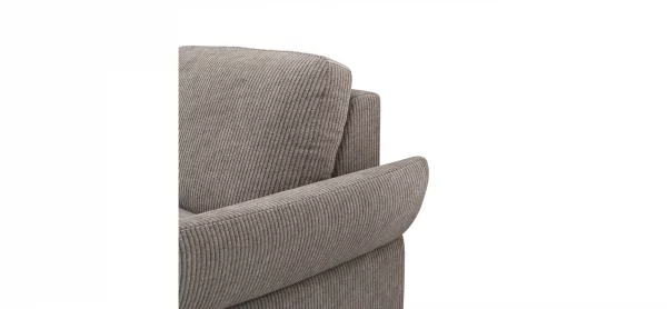 Ecksofa Rockport A - Ecke links mit 2,5-Sitzer rechts, inkl. Sitzauszug (motorisch) und Armlehne klappbar, Stoff, Braun – Bild 2