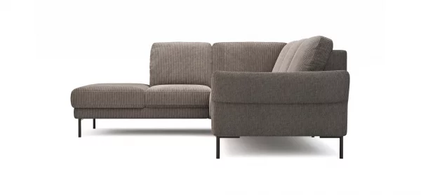 Ecksofa Rockport A - Ecke links mit 2,5-Sitzer rechts, inkl. Sitzauszug (motorisch) und Armlehne klappbar, Stoff, Braun – Bild 5