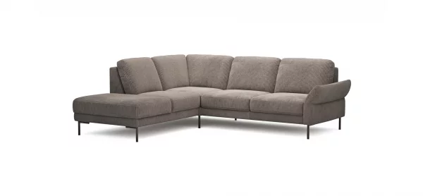 Ecksofa Rockport A - Ecke links mit 2,5-Sitzer rechts, inkl. Sitzauszug (motorisch) und Armlehne klappbar, Stoff, Braun – Bild 6