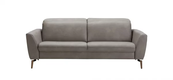 Sofa Tulsa KV - 3-Sitzer, inkl. Kopfteilverstellung, Leder, Graubeige – Bild 3