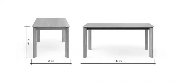 Esstisch Hillsboro - ausziehbar, LB ca. 180x95 cm, Wildeiche massiv – Bild 8