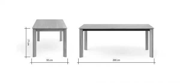 Esstisch Hillsboro - ausziehbar, LB ca. 200x95 cm, Wildeiche massiv – Bild 8