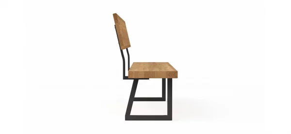 Holzbank Clifton - mit Rückenlehne, Breite ca. 180cm, Zerreiche massiv, natur – Bild 7