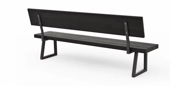 Holzbank Clifton - mit Rückenlehne, Breite ca. 220 cm, Zerreiche massiv, smoked – Bild 7