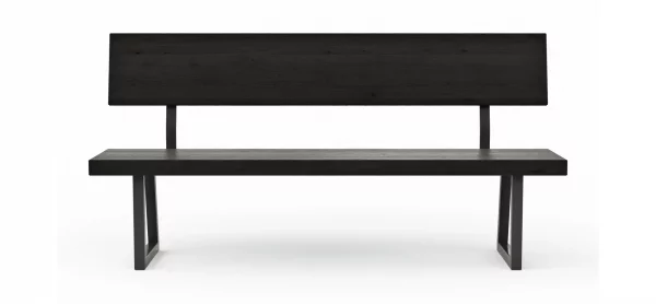 Holzbank Clifton - mit Rückenlehne, Breite ca. 180cm, Zerreiche massiv, smoked – Bild 6