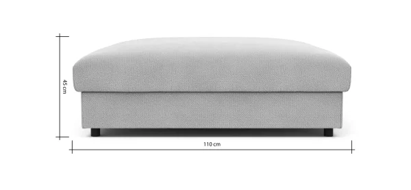 Hocker Stormy - LB ca. 110x110 cm, Stoff, Creme – Bild 4