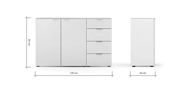 Kommode Colorado Beimöbel - BHT ca. 135x87x43 cm, Offwhite – Bild 9