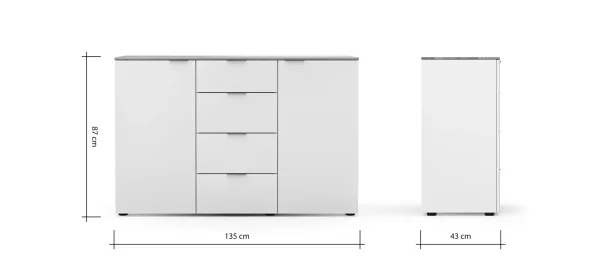 Kommode Colorado Beimöbel - BHT ca. 135x87x43 cm, Weiß – Bild 9