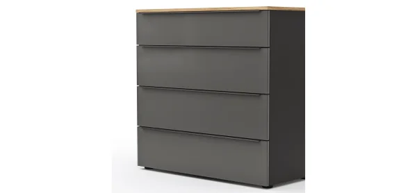 Kommode Colorado Beimöbel - BHT ca. 90x87x43 cm, Dunkelgrau, Griffe schwarz – Bild 4