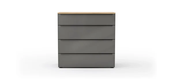 Kommode Colorado Beimöbel - BHT ca. 90x87x43 cm, Dunkelgrau, Griffe schwarz – Bild 6
