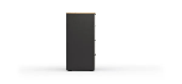 Kommode Colorado Beimöbel - BHT ca. 90x87x43 cm, Dunkelgrau, Griffe schwarz – Bild 7