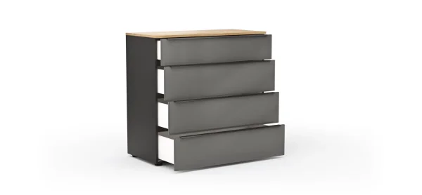 Kommode Colorado Beimöbel - BHT ca. 90x87x43 cm, Dunkelgrau, Griffe schwarz – Bild 8