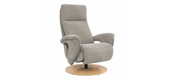 Sessel Tulsa Relax - Größe M, inkl. Kopf-/Fußteil/Rückenlehne verstellbar, Stoff, Graubeige