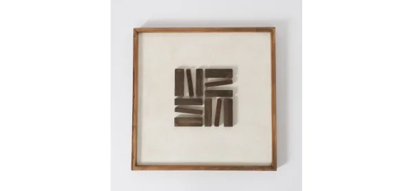 Wandobjekt - Holz, HBT ca. 62x62x4 cm, Beige/Natur – Bild 2