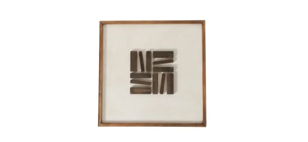 Wandobjekt - Holz, HBT ca. 62x62x4 cm, Beige/Natur