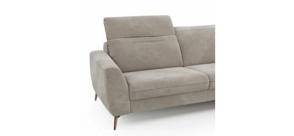 Sofa Tulsa KV - 3-Sitzer, inkl. Kopfteilverstellung, Stoff, Graubeige – Bild 4
